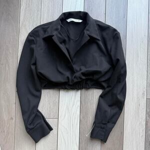 Black zara cropped long sleeve